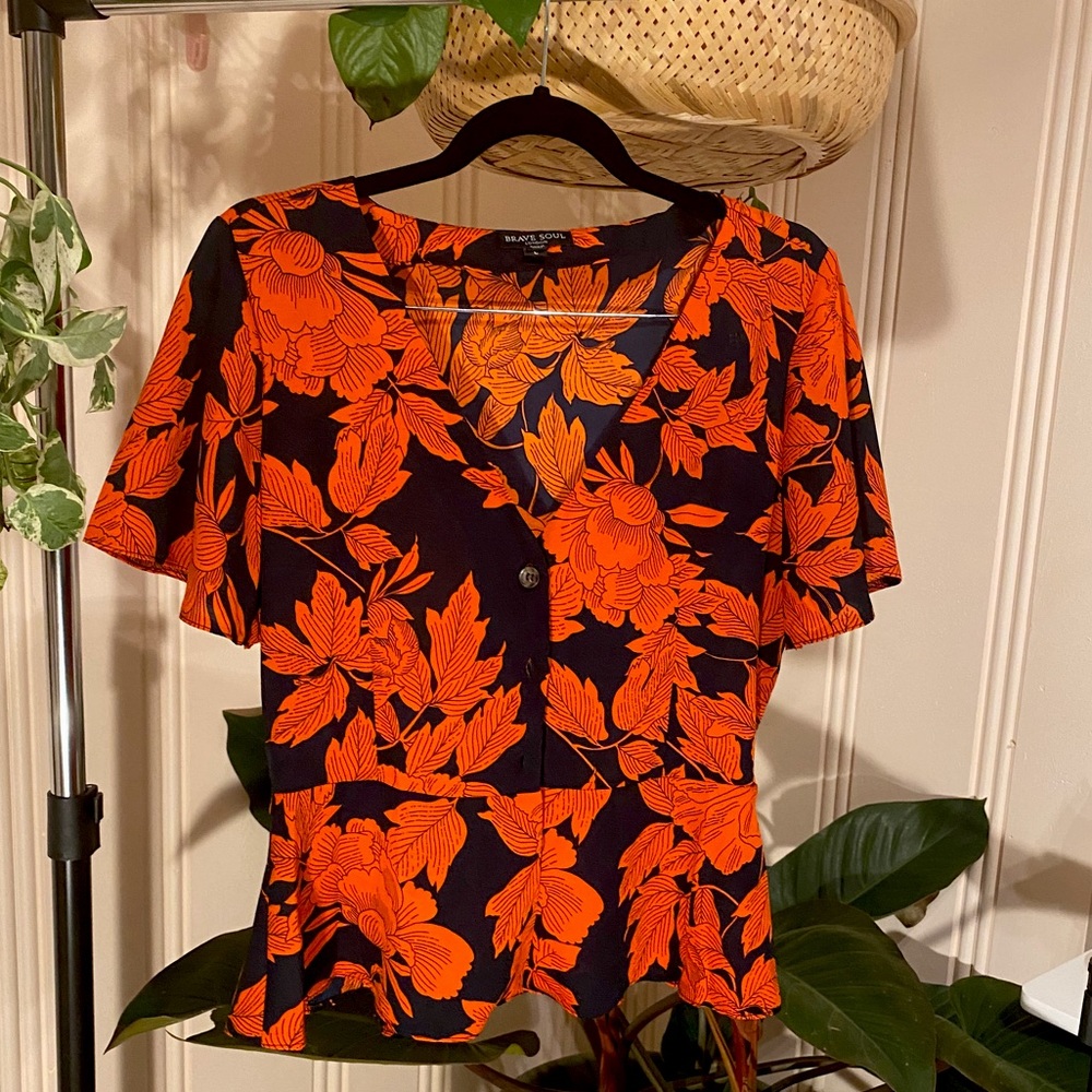 BRAVE SOUL PEPLUM TOP